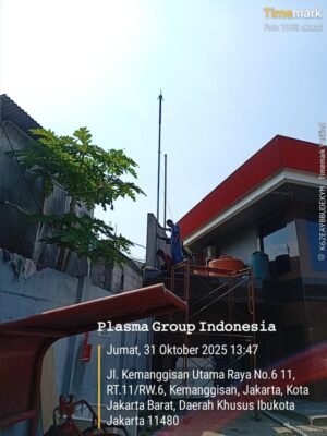 Pemasangan Penangkal Petir di Pabrik